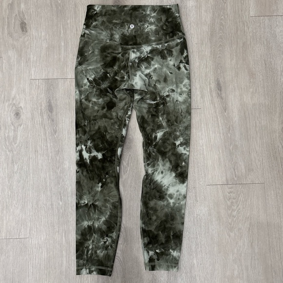 Lululemon Align HR pant 25” Diamond Dye Light Sage Medium Olive size 6 - Picture 2 of 5